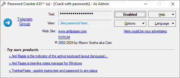 Password Cracker : Restore password anywhere